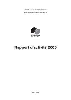 LES  ACTIVITS, Rapport d'activité 2003 de l'Administration de l'emploi (ADEM)