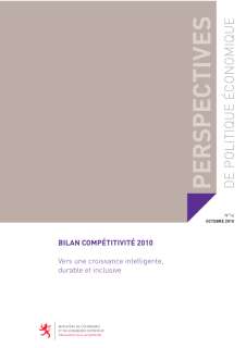 Bilan Compétitivité 2010: Vers une croissance intelligente, durable et inclusive