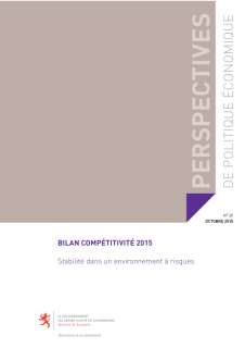 Bilan compétitivité 2015: Stabilité dans un environnement à risques