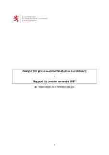 Rapports de l'Observatoire de la formation des prix: Analyse des prix à la consommation au Luxembourg (1er semestre 2017)