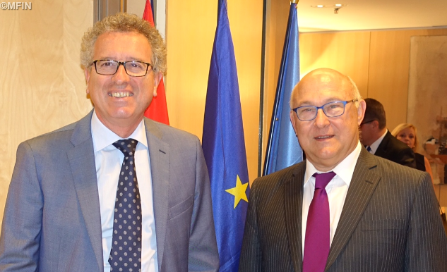 Pierre Gramegna et Michel Sapin, ministre des Finances et des Comptes publics français