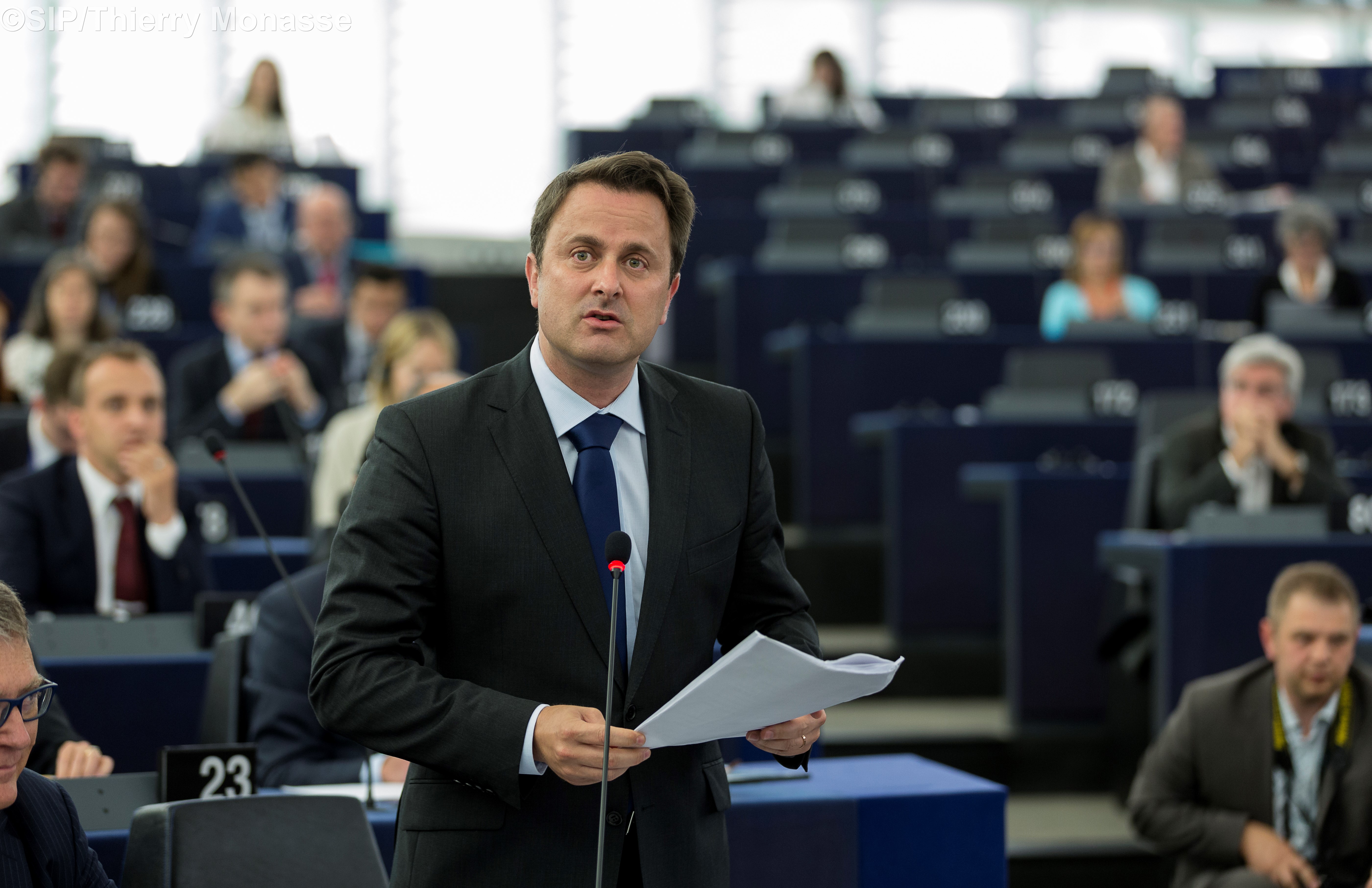 Xavier Bettel au Parlement européen à Strasbourg