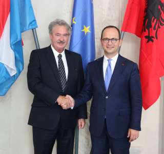 Jean Asselborn avec le ministre pour l’Europe et des Affaires étrangères de la République d’Albanie, Ditmir Bushati