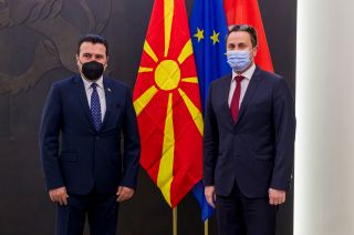 (de g. à dr.) Zoran Zaev, Premier ministre de la république de Macédoine du Nord ; Xavier Bettel, Premier ministre, ministre d’État