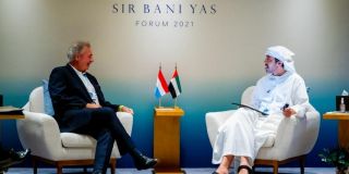 Jean Asselborn et le Cheikh Abdullah Bin Zayed Al-Nahyan, ministre des Affaires étrangères et de la Coopération internationale des Émirats arabes unis