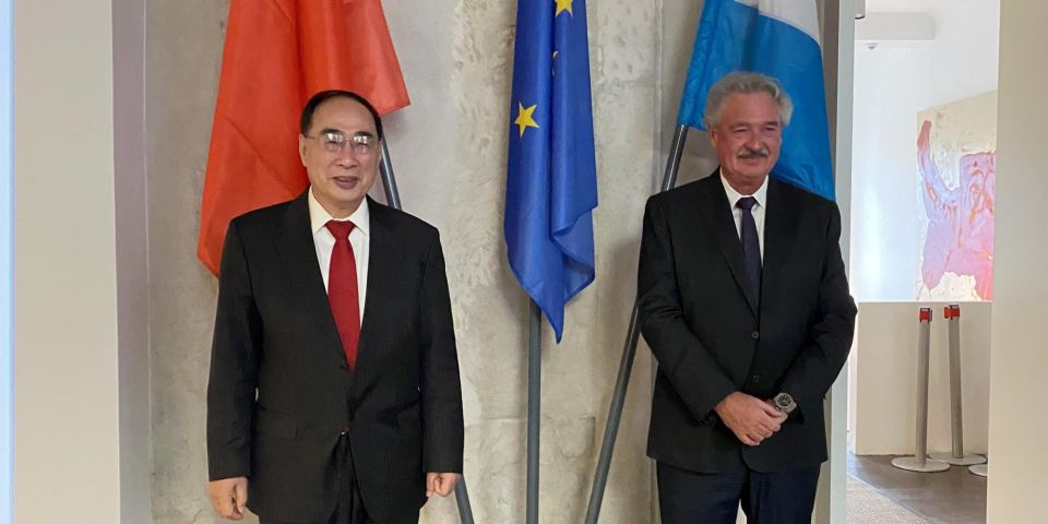 Jean Asselborn avec Hongbo Wu, Représentant spécial du gouvernement chinois pour les affaires européennes