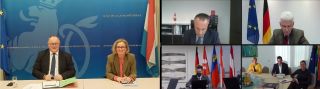 Romain Schneider und Paulette Lenert in Videokonferenz mit den deutschsprachigen Sozialministern