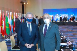 (de g. à dr.) Jean Asselborn, ministre des Affaires étrangères et européennes ; Abdallah Bou Habib, ministre des Affaires étrangères du Liban