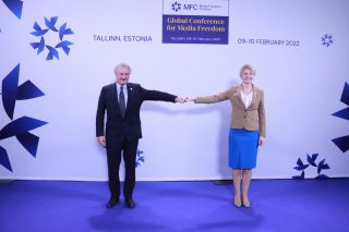 (de g. à dr.) Jean Asselborn, ministre des Affaires étrangères et européennes ; Eva-Maria Liimets, ministre des Affaires étrangères de la république d’Estonie