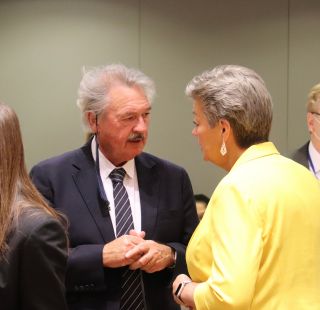 Jean Asselborn, ministre des Affaires étrangères et européennes et Ylva Johansson, Commissaire aux Affaires intérieures à la Commission européenne