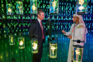 Visite de S.A.R. le Grand-Duc, avec Majed Almansoori, CEO Dubai Future Fondation, au Musée du futur