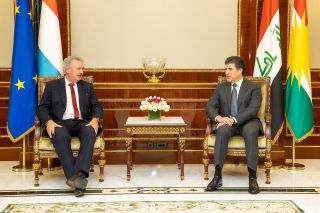 (de g. à dr.) Jean Asselborn, ministre des Affaires étrangères et européennes ; Nechirvan Barzani, Président du gouvernement régional du Kurdistan