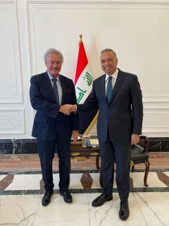 (de g. à dr.) Jean Asselborn, ministre des Affaires étrangères et européennes ; Mustafa al-Khadimi, Premier ministre de l‘Irak