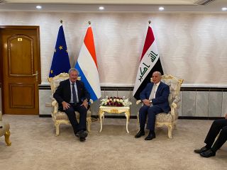(de g. à dr.) Jean Asselborn, ministre des Affaires étrangères et européennes ; Fuad Hussein, ministre des Affaires étrangères de l‘Irak