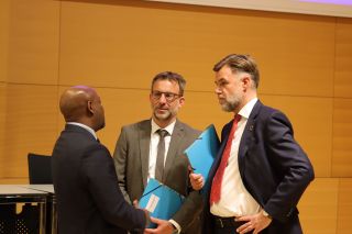 (from left to right) HE Carlos Fernandes Semedo, Ambassador of the Republic of Cabo Verde in Luxembourg;  Manuel Tonnar, Director of the Directorate for Development Cooperation and Humanitarian Aid;  Franz Fayot, Minister for Cooperation and Humanitarian Aid
