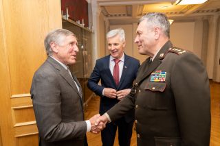 (from left to right) François Bausch; Artis Pabriks, Deputy Prime Minister, Minister for Defence;  Leonīds Kalniņš, Chief of Defence of the Republic of Latvia