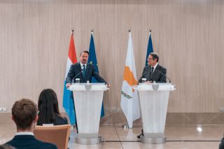 (from left to right) Xavier Bettel, Prime Minister, Minister of State;  Nikos Anastasiadis, President of the Republic of Cyprus
