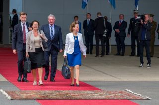 ( l. to r.) Franz Fayot, Minister for Development Cooperation and Humanitarian Affairs, Minister of the Economy; Yuriko Backes, Minister of Finance; Jean Asselborn, Minister of Foreign and European Affairs, Minister of Immigration and Asylum; Corinne Cahen, Minister for Family Affairs and Integration
