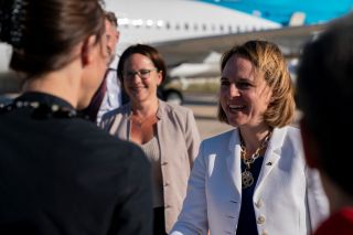 Arrival of Ministers Corinne Cahen and Yuriko Backes in Lisbon