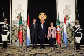 11.05 - (v.l.n.r.) S.K.H. der Großherzog; Marcelo Rebelo de Sousa, Präsident der Portugiesischen Republik; I.K.H. die Großherzogin