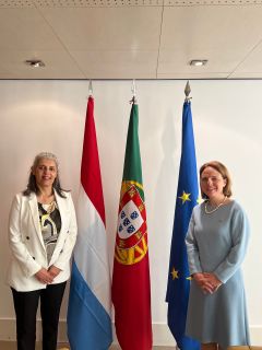 11.05. - (l. to r.) Isabel Almeida Rodrigues, Secretary of State for Equality and Migration; Corinne Cahen, Minister for Family Affairs and Integration