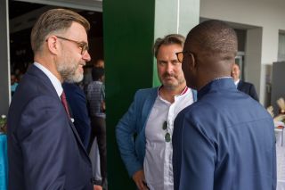 (left to right) Franz Fayot, Minister for Development Cooperation and Humanitarian Affairs, Minister of the Economy, Xavier Bettel, Prime Minister, Minister of State, Minister for Communications and Media, chief investment officer at Kigali, International Financial Centre