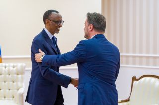(de g. à dr.) Paul Kagame, président de la république du Rwanda ; Xavier Bettel, Premier ministre, ministre d’État, ministre des Communications et des Médias