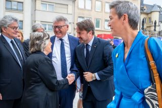 Begrüßung des Kollegiums der EU-Kommissare durch den Premierminister und Staatsminister Xavier Bettel und die Bürgermeisterin der Stadt Luxemburg, Lydie Polfer