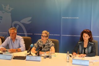 (from left to right) Jo Kox, Ministry of Culture; Sam Tanson, Minister of Culture; Monique Borsenberger, LISER