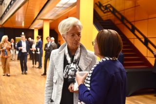 Christine Lagarde, présidente de la Banque centrale européenne et Yuriko Backes, ministre des Finances