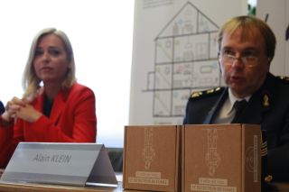 (v. l. n. r.) Taina Bofferding, Ministerin für Inneres ; Alain Klein, Chef der Abteilung Prävention/CGDIS