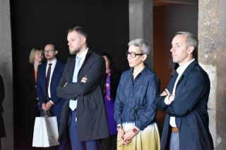 	(de g. à dr.) Gabrielius Landsbergis, ministre des Affaires étrangères lituanien ; Sam Tanson, ministre de la Culture ; Georges Mischo, bourgmestre d'Esch-sur-Alzette
