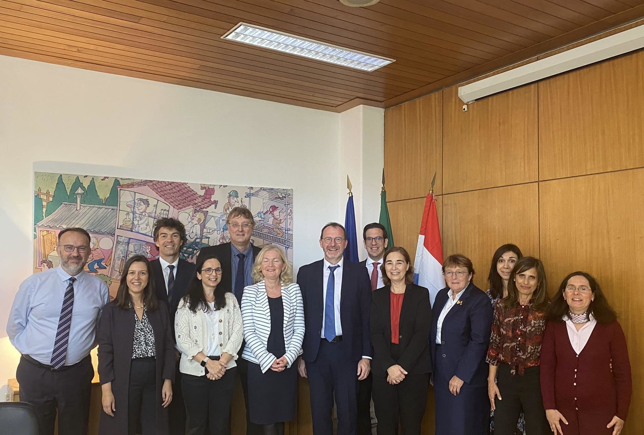 La délégation luxembourgeoise avec les représentants de l'inspection du travail portugaise (ACT)
