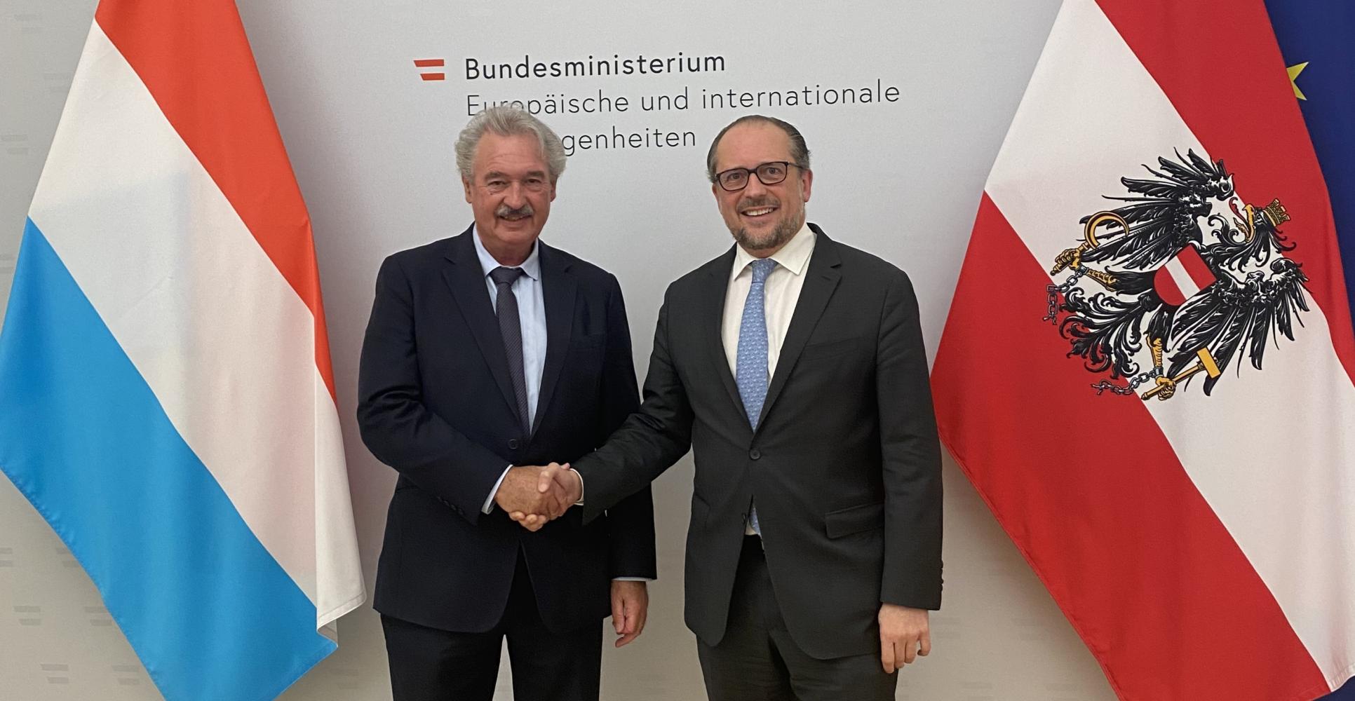 Jean Asselborn et Alexander Schallenberg, ministre fédéral des Affaires européennes et internationales de l'Autriche