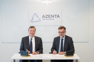 (de g. à dr.) Steve Schwartz, président & CEO d’Azenta ; Franz Fayot, ministre de l’Économie