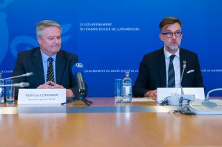 (fr. l. to r.) Mathias Cormann, Secretary-General of the OECD ; Franz Fayot, Minister for Development Cooperation and Humanitarian Affairs, Minister of the Economy