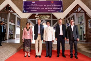 H.R.H. the Grand Duke and Franz Fayot, Minister for Development Cooperation and Humanitarian Affairs, Minister of the Economy visit the Maria Teresa Hospital and the Nursing School, Phon Hong District