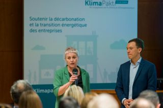 (de g. à dr.) Sasha Baillie, CEO, Luxinnovation ; Fenn Faber, directeur, Klima-Agence
