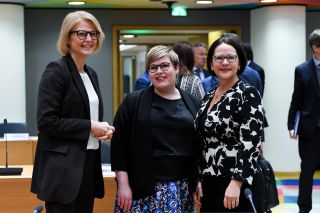 (left to right) Elizabeth Svantesson, Minister of Finance of the Kingdom of Sweden;  Annika Saarikko, Minister of Finance of Finland;  Yuriko Backes, Minister of Finance