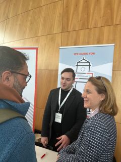(right) Corinne Cahen, Minister for Family Affairs and Integration, visited the various information stands at the Orientation Day