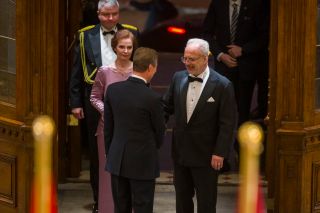 Musée national d’art letton – Réception dînatoire offerte par S.A.R. le Grand-Duc – Accueil du couple présidentiel letton