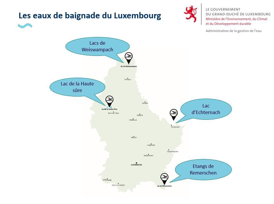 Les eaux de baignade du Luxembourg 2023