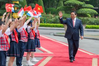 Arrivée de Pham Minh Chính, Premier ministre de la République socialiste du Viêt Nam