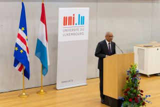 Université du Luxembourg – Maison du Savoir – Auditoire – Discours du président de la république de Cabo Verde, José Maria Neves