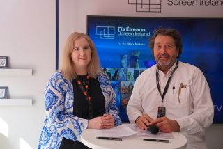 (from left to right) Eimear Markey, Development Manager at Screen Ireland ; Guy Daleiden, CEO Film Fund Luxembourg