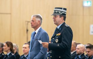 Henri Kox, ministre de la Sécurité intérieure ; Philippe Schrantz,  directeur général de la Police 