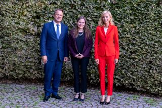 (de g. à dr.) Xavier Bettel, Premier ministre, ministre d’État ; Katrín Jakobsdóttir, Première ministre de l’Islande ; Taina Bofferding, ministre de l'Égalité entre les femmes et les hommes