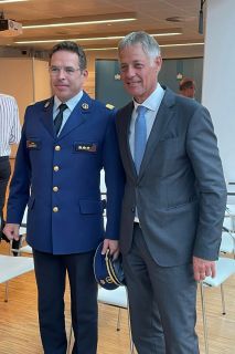 (de g. à dr.) Eric Snoeck, commissaire général de la police fédérale belge, Henri Kox, ministre luxembourgeois de la sécurité intérieure