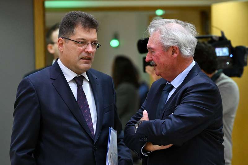 (de g. à dr.) Janez Lenarčič, Commissaire européen à la gestion des crises; Jean Asselborn, ministre de Affaires étrangères et européennes
