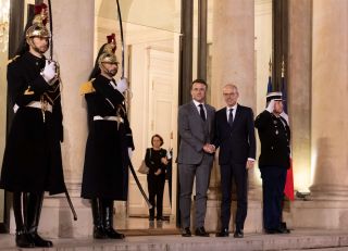 Palais de l'Élysée - Photo du Premier ministre Luc Frieden avec le président de la République française, Emmanuel Macron